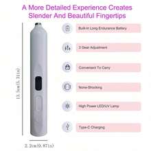 Nail Drill And UV Light Set, Portable Electric Nail Drill And UV Nail Lamp 2 In 1 Nail Tools With LED Display, 3 Speed Fast-Dry Rechargeable Nail Drills Machine For Curing Polish And Remove - 美甲工具 - 查看 10