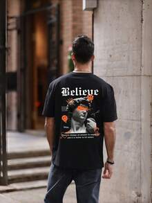 Men's T-Shirts, Short Sleeve, 100% Pure Cotton, 200 Gram Weight, Men's Clothing, Fashionable Casual Outdoor Sports Sweatshirts, Gym Gifts For Men, Father's Day, Beach, Lightweight And Breathable - 黑色 - 查看 2