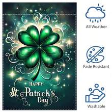 1pc St. Patrick's Day Garden Flag, Four-Leaf Clover Design, Double-Sided, Waterproof Polyester Linen, 12 X 18 Inches, For Outdoor Yard Decorations - 1個 GR1087 - 查看 4