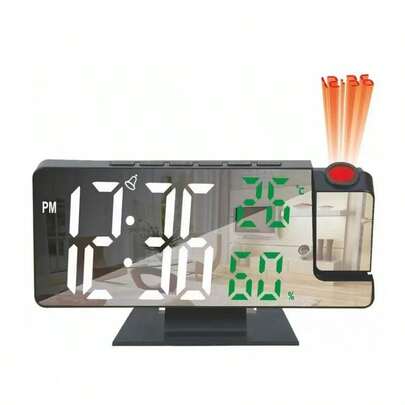 Nuevo reloj de proyección digital temperatura creativa y humedad multifunción espejo luminoso proyección reloj despertador LED proyección electrónica silenciosa