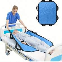1PC Waterproof Bed Positioning Pad With Reinforced Handle For Easy Rotation - Bed Positioning Pad With Reinforced Handle For Lifting, Turning And Transferring Patient Sheets, Multi-Purpose Transfer Plate For Caregivers, Bedridden And Elderly - Blue - View 3