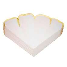 TYUI BLUE PANDA Wedding Floral Paper Napkins Pink And Gold - 50 Count 6.25 X 6 In 3-Ply Scalloped Edges - Disposable Party Paper Dinner Baby Shower And  Napkins - Absorbent And Tear-Resistant - 金粉紅 - 查看 1