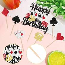 24 PCS Casino Poker Cupcake Toppers For Birthday Party Decorations - 設計 6 - 查看 4