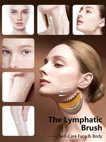 New Lymphatic Contour Face Brush, Dry Brushing Face Brush, Lymphatic Drainage Massager, Suitable For Facial, Chin And Jawline Shaping, Ergonomic Design, Precise Skin Fit, Fatigue Relief - Multicolor - View 4