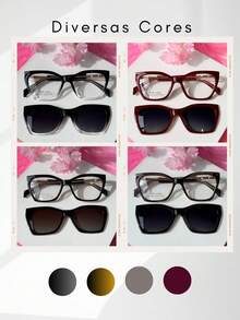 Women's Clip-On Sunglasses Ilook Cat-Eye Elegant Black With Polarized Lenses And UV400 Protection - Rỉ Nâu - Xem 5