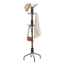 SONGMICS Perchero de Pie, Perchero de Metal con 12 Ganchos, 4 Patas, para Colgar Abrigos, Sombreros y Bolsos, para Entrada, Dormitorio, Oficina, Marrón - marrón amarillento - Ver 1