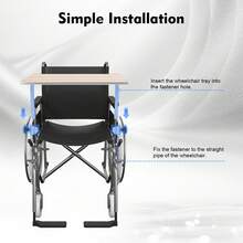 Wood Wheelchair Tray, Wheelchair Tray Table, Detachable Wooden Wheelchair Table - Coffee Brown - View 4