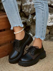 Mocasines informales y transpirables con suela gruesa para mujer