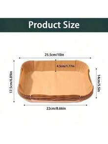 100/200pcs Disposable Air Fryer Liners, Suitable For Dual Basket Air Fryers, Air Fryer Accessories, Oil-Proof, Waterproof, Baking Parchment Paper | Rectangular | (8.6 Inch - Brown) - Multicolor - View 4