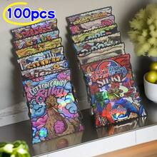 100 Pieces Mixed Style 3.5g Polyester Film Bags, Cigarette Accessories, Plastic Bags, Odor-Proof Bags, Patterned Mylar Bags For Tobacco Storage, Resealable, Ideal For Gift Packaging Of Candies, Cookies, Party Favors, Retail Products And Small Crafts. - Multicolor - View 7