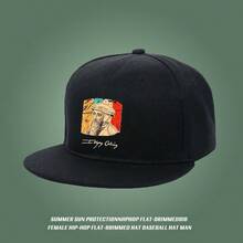 A cap with a modern design featuring Van Gogh illustrations baseball cap large head around snapback cap duck cap graphic print Baseball cap sports snapback cap duckville cap breathable low cap small head around ball cap low cap haphop baseball cap visual snapback fashionable retro flat bill cap unisex - ブラック - チェックする 2