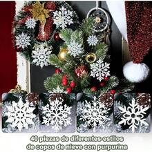 Astico Blanco en Forma de Copo de Nieve, Decoracin de Copos de Nieve Colgantes para Arbol de Navidad, Copos de Nieve de Arbol de Navidad, para Todo Tipo de Fiestas y Decoraciones Navideas40 - Blanco - Ver 3
