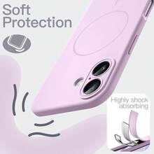 JETech Funda Silicona Magnética para iPhone 17 6.3 Pulgadas Compatible con Sedoso Tacto Suave Carcasa Absorción de Impactos con Protección Lente Cámara Púrpura - Púrpura - Ver 5
