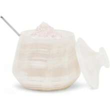 Marble Salt Cellar With Lid And Spoon White Onyx 4" Inch Salt Box Salt And Sugar Container For Kitchen Counter Spice Jar Or Jewelry Holder - 白瑪瑙 - 查看 2