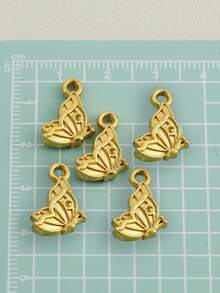 3/5pcs Stainless Steel Butterfly Pendent, Bracelet Necklace DIY Handmade Jewelry Accessories Making Materials - Gold and Silver - View 8