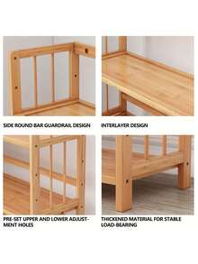 Senmeo Bamboo Bookshelf With Adjustable Shelves, Narrow 4 Or 5 Tier Wooden Bookcase, Natural Storage Shelf Organizer For Small Spaces, Bedroom, Living Room, Home Office, Standing Shelf, Shelf Organizer And Storage, Storage And Organization, Book Shelve, Shelve For Storage, Storage Shelve, Standing Shelf - 5層 - 查看 5