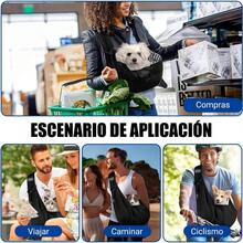 Cangurera Mochila para Llevar Perro, Mochila Transportadora de Mascotas Manos Libres con Correa Acolchada Ajustable Bolso Reversible para Perros con Bolsillo de Almacenamiento para Mascota hasta 6 kg - negro + 65 l x 30 an x 75 alt cm - Ver 7