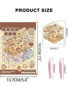 20 Sets DIY 3D Sticker Scene Collection Book For Kids Adults Cute Make Your Own Shop House Stickers For Gifts Stickers Therapy For Adult Relief Stress Pass The Time Play Park Hamburg Castle Library Scrapbook Supplies Funny Stickers Laptop Stickers Kindle Phone Stickers - Multicolor - View 8