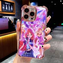 Winx Magic Fairy Phone Case For  17 16e 16 15 14 13 12 11 Mini Pro Max Air X XR XSMAX 8 7 Plus Shockproof Transparent Soft Case, Daily Use Case, Durable Material, Lightweight Protective Cover, Gift Idea, Anime Fan  17 Case Cover For  17 Pro Max - 混合顏色 - 查看 7