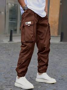 1 件男童/青少年休闲运动户外夹克，带大口袋和丝带装饰，适合通勤、上学、日常休闲、旅行