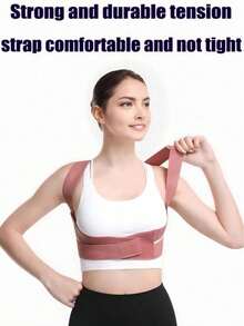 1/2 piezas Corrector de postura ajustable, soporte ligero y transpirable para espalda y hombros, corrector de clavícula anti-joroba unisex, cómodo de usar debajo de la ropa, corrector de postura para fitness, regalo para Navidad y Día de San Valentín - Rosa [M] 1 unidad - Ver 2