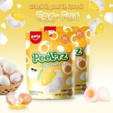 AMOS Peelerz Egg-Cellent Gummy Candy, Peelable Egg Flavored 1.41oz Packs-Playful Egg-Cellent Snack With Gummy Candy, Fun Snack, Peelable Design, Novelty Candy, Glutenfree Snack - 1 包 - 查看 3