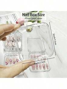 5/10/20pcs Set Transparent Nail Art Storage Box With Lid, Plastic Molded Nail Display Case - Multicolor - View 8