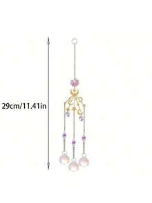 1pc Agate Moon Suncatcher Crystal Pendant Prisms Rainbow Wind Chimes For Home Garden Window Home Interior Wall Decoration Golden Star And Moon Crystal Pendant Colorful Wind Chime - Nhiều màu - Xem 2
