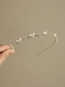 1pc Rhinestone Butterfly Alloy Simple Elegant Hair Hoop For Women, Suitable For Parties And Daily Use, Hair Band, Hair Accessories - White - View 3