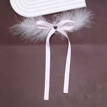 1pc/2pcs Christmas Bow Hair Clips, Fashion Cute Plush Feather Bow Ribbon Hair Accessories For Women, Party/Holiday Costume, Suitable As Christmas Gifts For Family And Friends, Claw Clips, Hair Slide, Hair Barrettes, Winter