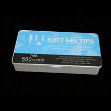 550 Uds Puntas de Uñas Postizas de los Pies Cubierta Completa Transparente Artificial Ultrafino Puntas de Uñas Transpirables de Varios Tamaños con Caja de Almacenamiento(default) - Multicolor - Ver 5