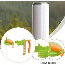 Generic Tapa y soporte para latas de refresco, soporte para latas de bebidas con asa, tapas portátiles con para de 12 para clubes, hogares, jugos, Azul - Verde - Ver 3