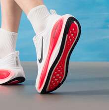 Nike Men's VOMERO PLUS Cushioned And Rebound Road Running Shoes - White/Red - View 4