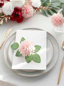 25/1000 piezas de Flores de Crisantemo de Seda Artificial, Adecuadas para Decoración de Bodas, Decoración de Pasteles, Decoración de Sala de Estar, Comedor y Mesa del Hogar, Decoración de Fiestas, Decoración Central de Mesa de Cosecha, Decoración de Coronas (Hojas no incluidas) - Rosa carne - Ver 8
