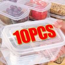 Caja para congelar carne para refrigerador, cajas de conservación de alimentos, contenedor de almacenamiento fresco de verduras con tapa, contenedor para verduras y verduras, 1/10 Uds. - 700 ml (3 unidades) - Ver 1