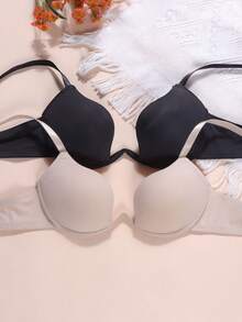 2件套女童前开式文胸，加厚衬垫，强力支撑，舒适时尚的后背设计，适合13-16岁女孩。 - 彩色 - 查看 4