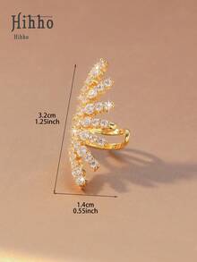 Hihho 1pc Clip-On C-Shaped Earrings - For Women Without Pierced Ears, Pair With Hoop Earrings, Cartilage Earrings, Everyday Wear, Holiday Party Gift, Christmas Jewelry - Wing - View 6