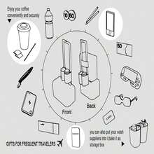 Riemot Luggage Travel Cup Holder Free Hand Drink Carrier - Hold Two Coffee Mugs - Fits Roll On Suitcase Handles - Gifts For Flight Attendants Travelers Accessories Grey - ColorG - 查看 2