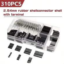 310pcs,2.54mm Wire Jumper Interface Connector Rubber Housing Connector Shell Terminal With Copper Contacts - Compatible With Breadboards, Automotive Wiring, And Prototyping - Bulk Splice Box Organization - Multicolor - View 4