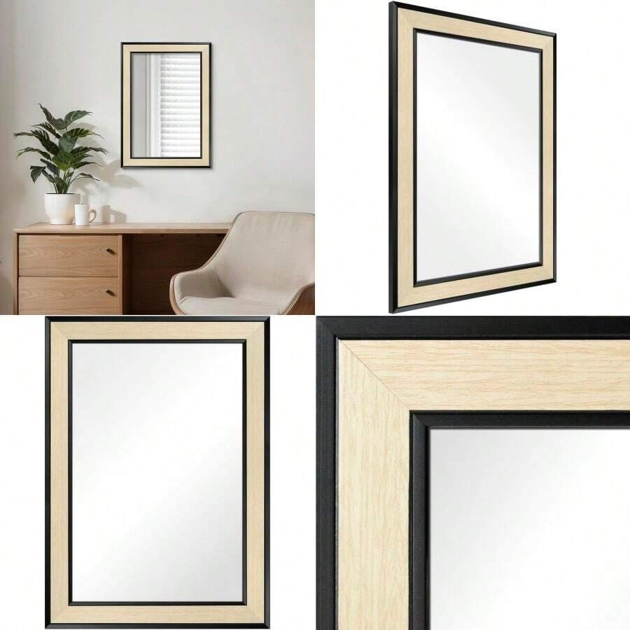 Mirrors - ไม้สีอ่อนกับสีดำ - ดู 1