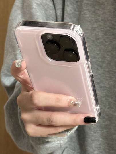 1pc Cute Simple Solid Color Shockproof Phone Case Compatible With IPhone 17 16 15 Pro Max 13 14 12 Pro Plus 11 Fashion Candy Color Cover