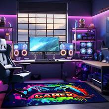 Gaming Rug For Boys Teen Room Non-Slip 3D Colorful Gamer Area Rug Carpet Large Video Games Controller Gamepad Play Mat For Playroom Bedroom Living Room Floor Decor Color 1 160x120cm - Color1 - View 7