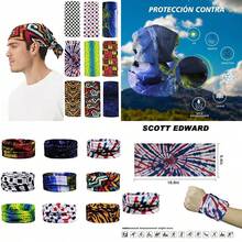 Scott Edward 9pcs Bandanas Mujer Hombre UV Protection Hair Cubre Cuello para el Sol elástico Magia Bufanda Bandana Venda de Deportes para Senderismo,Motocicleta,Yoga,Correr, Ciclismo(el arte) - Multicolor - Ver 1
