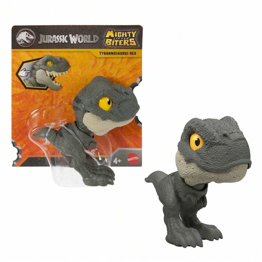 Mattel 侏罗纪世界迷你恐龙玩具，可咬，眼睛会变色，收藏级恐龙模型，适合3-8岁男孩女孩，可用作复活节彩蛋填充物，也适合作为圣诞节、生日、感恩节礼物。 - 霸王龍 - 查看 1