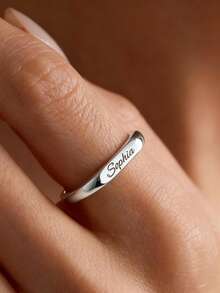 1 Piece Of Personalized Name Ring, Exquisite Name Ring, Custom Ring, Engraved Ring, Name Jewelry, Women's Ring, Personalized Gift, Gift For Her, Valentine's Day Gift, Mother's Day Gift, Anniversary Gift, New Year's And Birthday Gift. - Multicolor - View 9