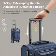 Luggage Sets 3 Piece Softside Expandable Lightweight And Durable Suitcase Sets Double Spinner Wheels TSA Approved Lock 20in/24in/28in - Blue - View 5