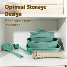 5pcs /7pcs/24 Pcs Pots And Pans Set Non Stick, Ceramic Cookware Set With Detachable Handles, Healthy Induction Cookware Oven RV Kitchen Set - Tím 24 chiếc - Xem 4