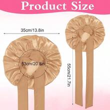 Gorros De Satén para Dormir Gorro de Seda Ajustable Doble Capa Gorro para Dormir Suave de Satén Gorros de Dormir De Seda con Banda Ancha para Mujeres y Niñas Rosa - Rosa - Ver 6