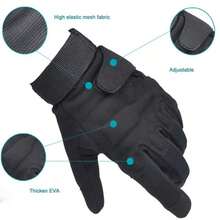 1 Pair Of Gloves Men's Tactical Special Forces Black Hawk Autumn And Winter Thin Suede Warm Sports Fitness Non-Slip Durable Motorcycle Outdoor Sports Full-Finger Tactical Gloves Bicycle Non-Slip Half-Finger Gloves