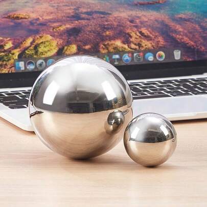 Stainless Steel Decorative Balls, Shiny Decorative Orbs For Centerpiece Decor, Set Of 6